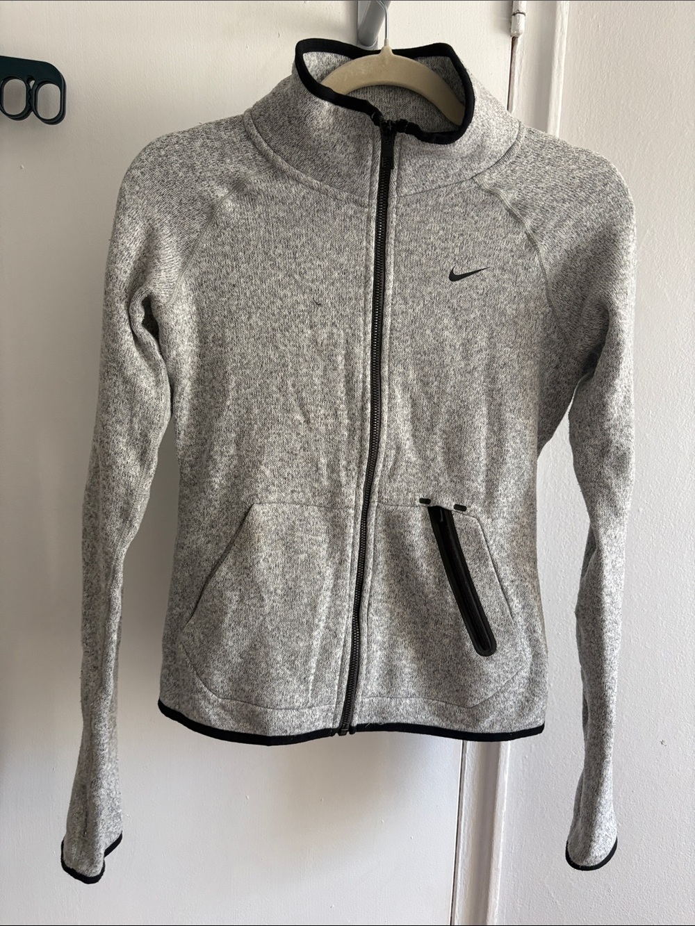 Nike Gray Full-Zip Women's Jacket with Black Trim